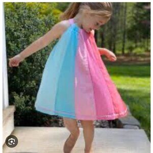 Matilda Jane Girls Size 6 Halter Rainbow Summer Dress Rayon Blend